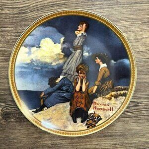 Norman Rockwell Waiting on the Shore Collectors Plate- w original box and cert